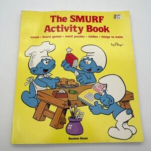 Vintage 1983 The Smurf Activity Book Peyo Random House Puzzles Games Riddles